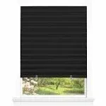 Achim Cordless 48" x 75" 1-2-3 Vinyl Room Darkening Pleated Window Shade, Black