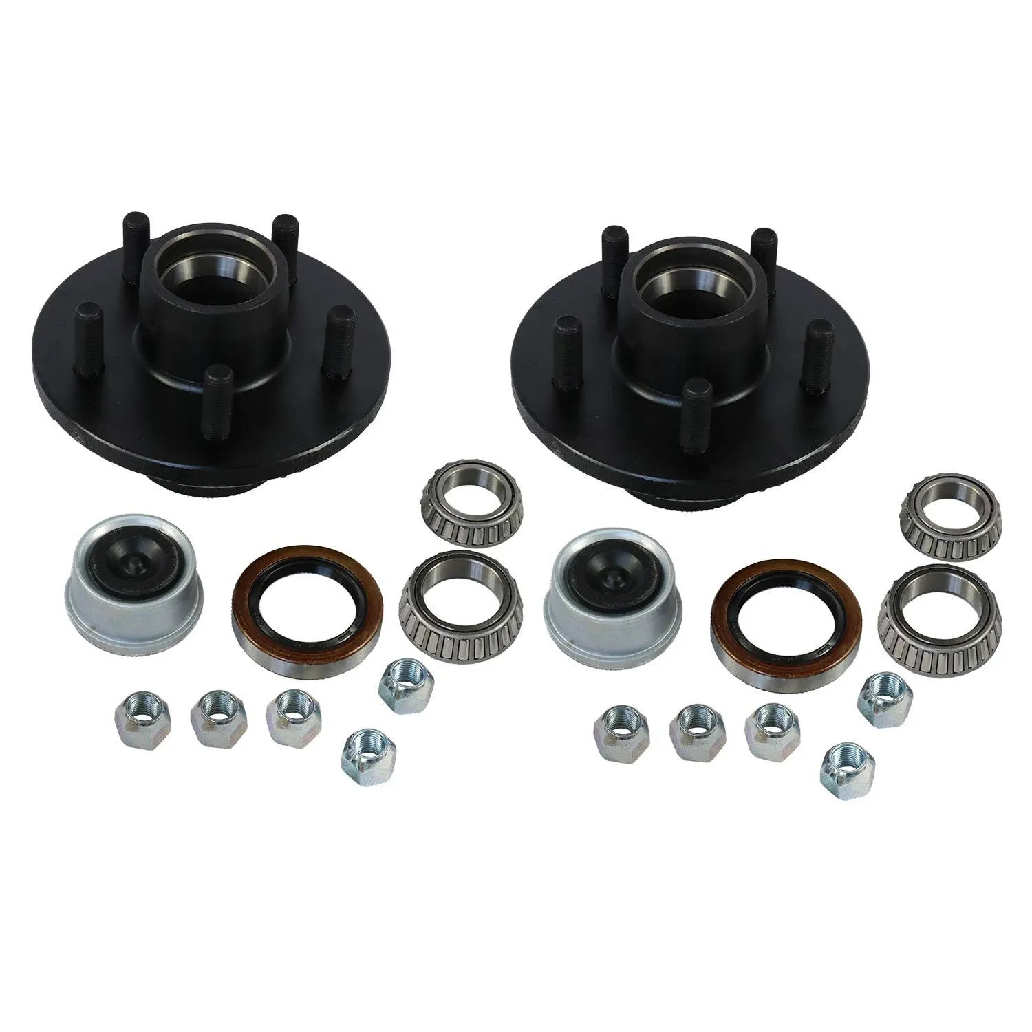 JDMSPEED Trailer Idler Hub Kits 5 on 4.5" for 3500 lbs Axle 1/2"-20 Thread 22017K Set of 2