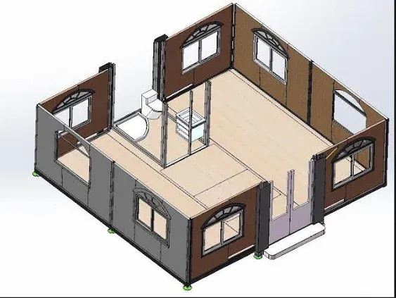 Chery Industrial Expandable Prefab House 19ft x 20ft,Exquisitely Designed Modern Villa Prefab House for Live,Work